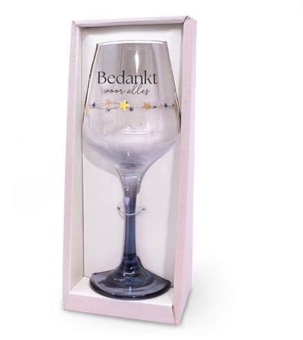 Sparkling wijnglas | Thema: Bedankt | Inhoud: 350ml | Kleur: Blauw