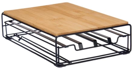 Kinvara Capsulehouder - voor 32 cups - bamboe - metaal - 31 x 21 cm - koffie