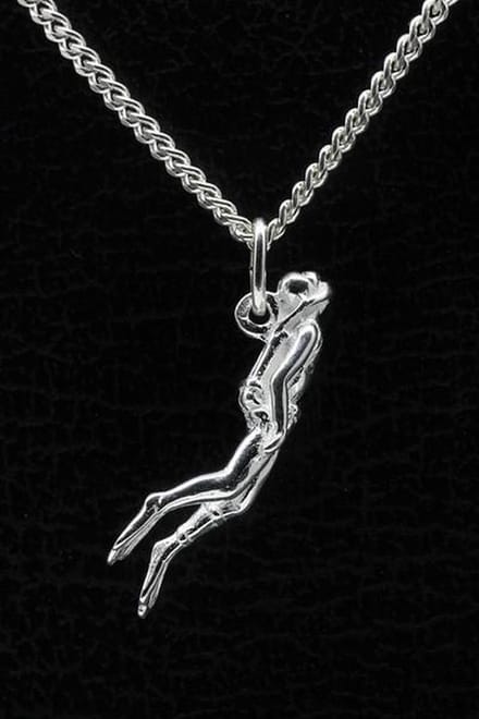 Zilveren Duiker ketting hanger - middel