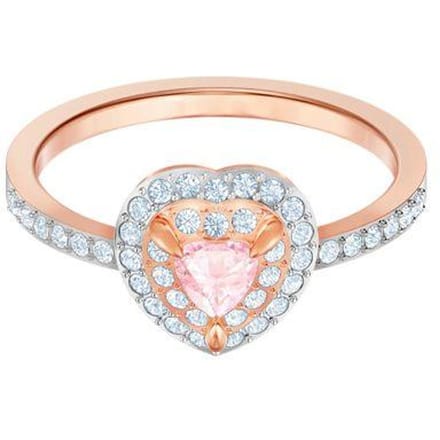 Swarovski One Ring Roze Oceaan Hart Vergulde Ring Damesring Roségoud 5470690 Box (Random Color),50 white