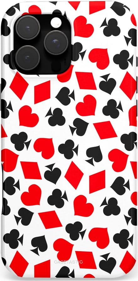 Casetastic hoesje geschikt voor Apple iPhone 16 Pro Max - MagSafe - Dubbellaagse bescherming - Harten spel - Fashion Case - Wit Rood Zwart Grijs