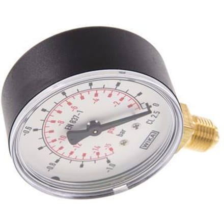 1..0 Bar Manometer Onderaansluiting Kunststof/Messing 63 mm Klasse 2.5