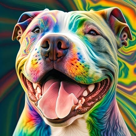 nr 569 Diamond Painting gekleurde hond 20x20cm (rond)