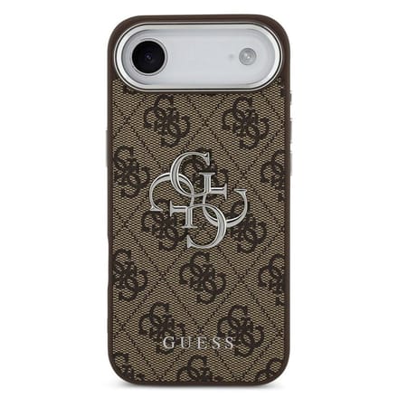 Guess 4G Metal Logo Backcover voor de Apple iPhone Air - Silver Edge - Brown