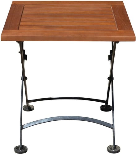 Eucalyptus Tuintafel met Metaal Frame - Houten Klaptafel voor Tuin en Balkon