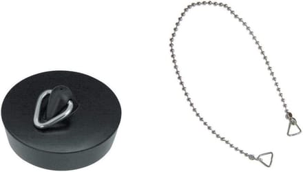 Universele Wastafel Stop 43,5 mm met Ketting 45 cm - Rubberen Afvoerplug