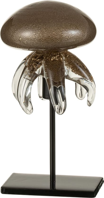J-Line decoratie Kwal Op Voet - glas - bruin - small