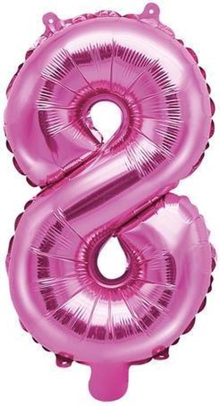 PARTYDECO - Roze aluminium cijfer ballon - Decoratie > Ballonnen