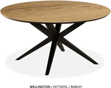 Maxfurn - Eettafel rond met verjongde rand | Zeer krasvast | Kleur: Barley | diameter 150cm