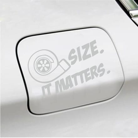 Bumpersticker - Size It Matters - 10 X 17 - Licht Grijs