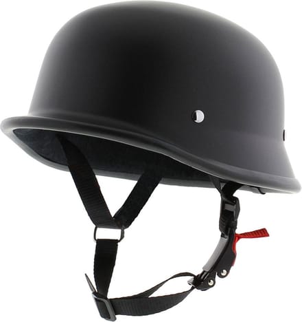 Vito Chopper Duitse Pothelm L (Universele maat) - GEEN ECE- Mat Zwart - Klassieke brommerhelm motor helm