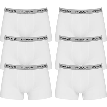 McGregor  - Premium Boxershorts - 6-pack White Größe: XL | Unterhosen Outlet | Herren | Weiß