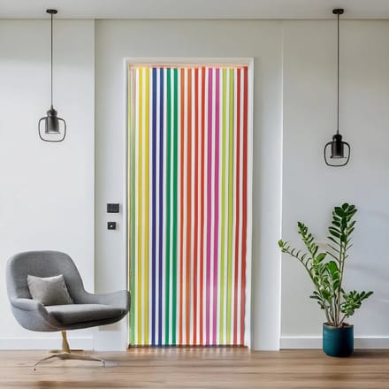 Jekra Vliegengordijnen - Deurgordijn - Linten - Multicolor/Wit - 90x220 cm