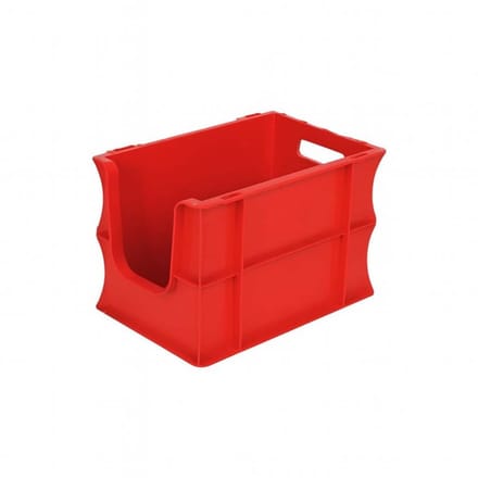 Kunststof stapelbak - - Rood - 20 cm x 300 mm x 200 mm- - Polymethylmethacrylaat (PMMA) - -