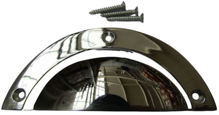 Large Plain Victorian Cup Pull Handle Polished Chrome