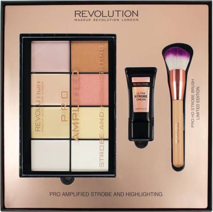 Makeup Revolution - Amplified Strobe & Highlighting Set - Gift Set