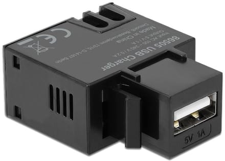 USB-A - terminal block Keystone USB-lader module | 5W | zwart