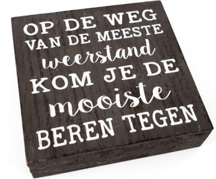 Tekstblok - Op de weg van de meeste weerstand - Vierkant - Grijs