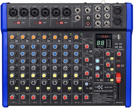 E-Lektron B628-DSP 12 kanaals mengpaneel - USB interface en DSP effecten
