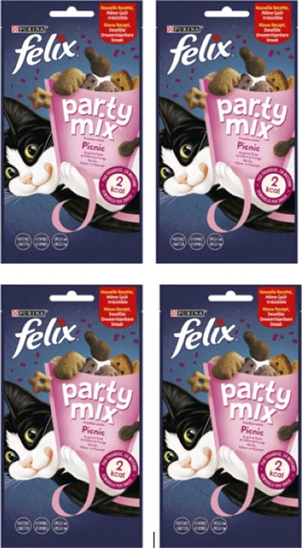 4x Felix Party Mix - Picnic Mix - Kattensnacks - 60g