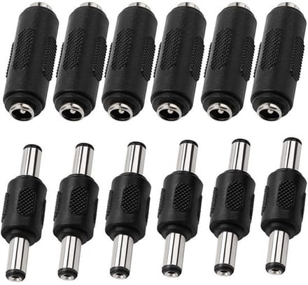 Allecto - DC-stekkeradapter - Mannelijk naar Vrouwelijk - 12 stuks