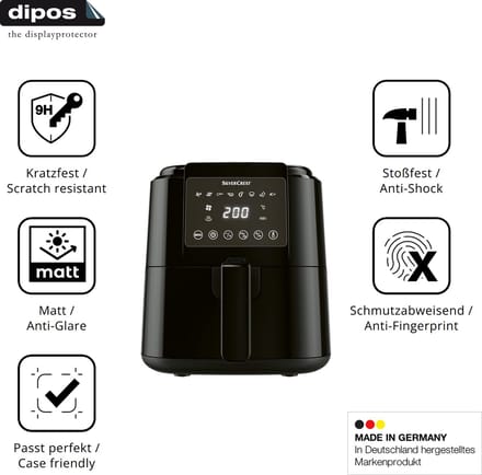 dipos – 2x Matte Pantserfolie geschikt voor SilverCrest SHFD 1400 C1 | 9H Screenprotector