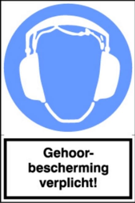 Artelli Sticker Gehoorbescherming verplicht! (Prijs per stuk)