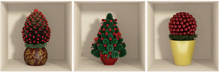 Kerstboomsticker met 3D-effect, 30 x 90 cm