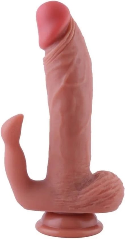 Zuignap Rabbit Dildo Met Clitoris Stimulator 21 cm