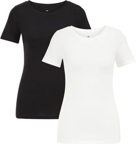 WE Fashion Dames T-shirt van katoenmix, 2-pack