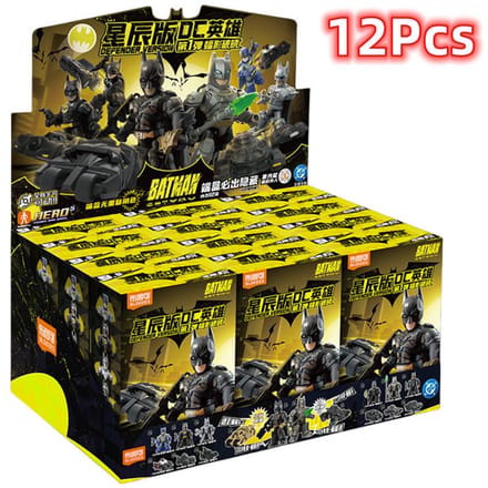 1/12Stuks Blokees DC Held Batman Bouwsteen stikspeelgoed Batmobiel actiefiguur Verzamelobject Kind Kerstcadeau yellow