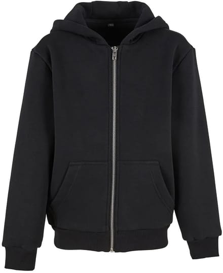 Build Your Brand Fluffy Sweatshirt Met Rits Zwart 122-128 cm Kinderen