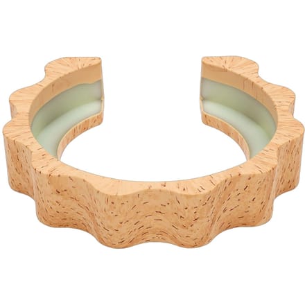 Couvercle de groupe 58MM Compatible avec la machine à café série E61 Tête d'infusion Anti-brûlure Couleur bois de hêtre beige