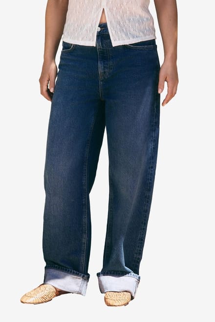 Next - Dames - Boyfriend-jeans met omgeslagen pijpen - Blauw