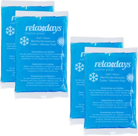 gelpacks - set van 4 - 9 x 15 cm - hot cold packs - herbruikbaar