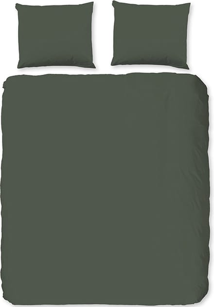 Zavelo Basic Uni Dekbedovertrek Olijfgroen-1-persoons (140 x 200/220 cm)
