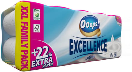Ooops! Toiletpapier Excellence Lotion 3-laags - 20 stuks