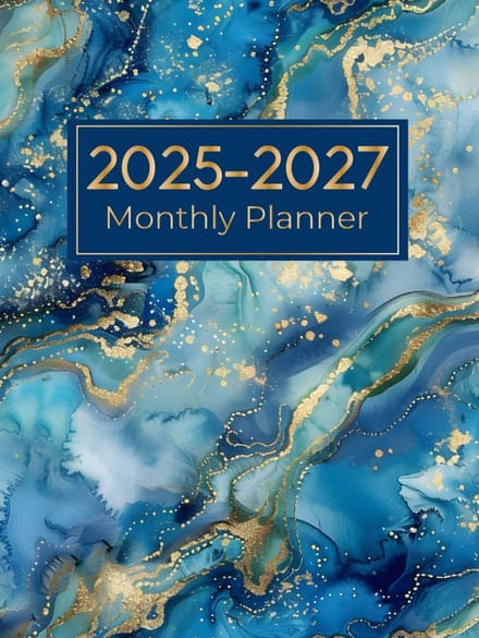 Monthly Planner - Geen Kleur - 3 Jaar van Januari 2025 Tot December 2027