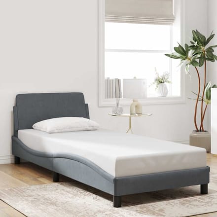 vidaXL - Bedframe - "Dover" - 90x200 - cm - fluweel - donkergrijs