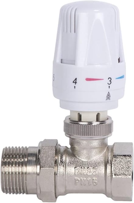 Thermostatische Radiatorkraan - Temperatuurregelklep - Verwarming Regelen - Messing Constructie - 1 Inch - Zilver