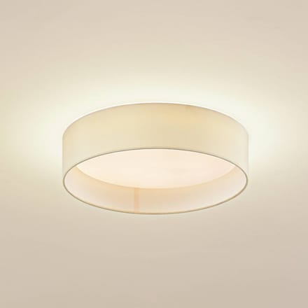 Lindby LED plafondlamp Eilif, stof, wit, Ø 40 cm, CCT