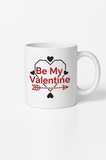 Valentijn Mok 'Be My Valentine' met Hart Design - Romantisch Cadeau