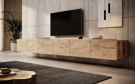 Meubella - TV-Meubel Calabas - Kastanje - 300 cm