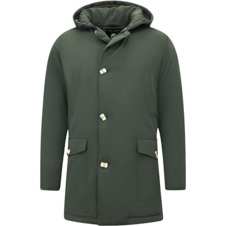 Lange Winterjas Heren - Parka Heren - 7101 - Groene Jas