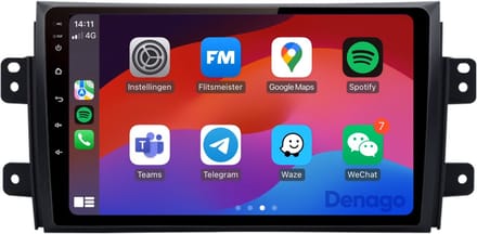 CarPlay autoradio geschikt voor Suzuki SX4 | 2006 t/m 2011 | Android 16 | Draadloos Apple CarPlay & Android Auto | 2GB + 32GB | QuadCore processor | Denago DNG-A315 | 2025 model | 2006 2007 2008 2009 2010 2011 | Bluetooth & Wifi