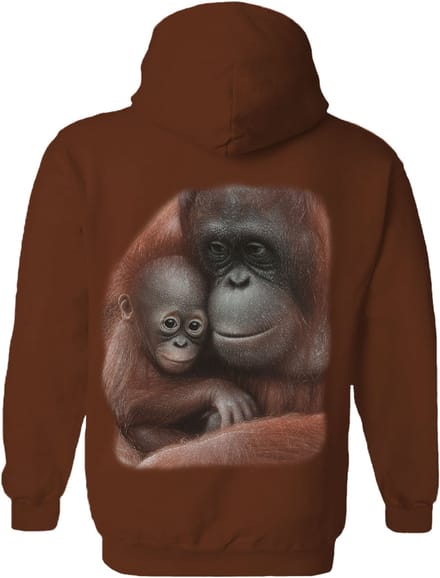 Orangoetan Snuggled - Orangutan The Coloured House Hoodie M