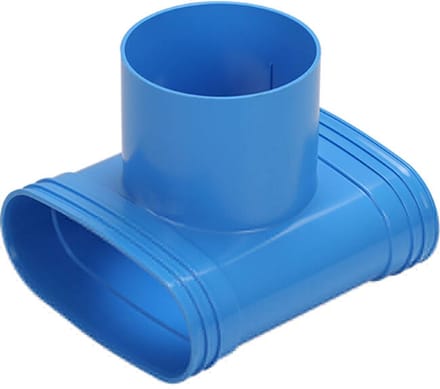 Wavin Ventiza T-stuk PVC ovaal 195x80 mm met diameter 160 mm M/M/M