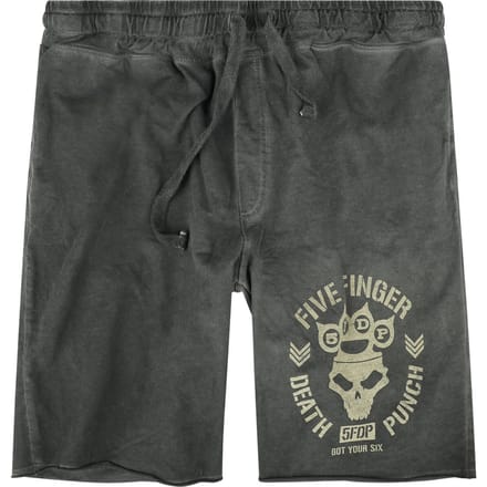 Five Finger Death Punch Shorts - Logo - S tot M - voor Mannen - grijs
