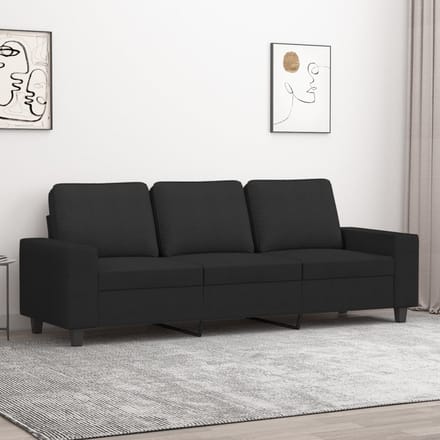 vidaXL - Driezitsbank - 180 - cm - stof - zwart
