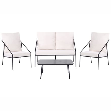 USTICA - Loungeset 4-zits - Zwart - Staal